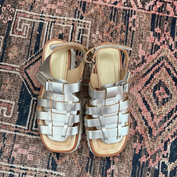 Labucq Boomer Sport Metallic Platform Fisherman Sandals EU 38 / US 7.5-8 - Picture 6 of 10